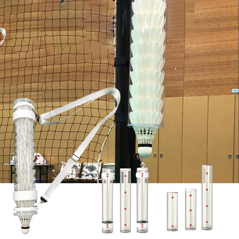 Badminton Shuttlecock - أنبوب تخزين كرات الريشة حامل كرات